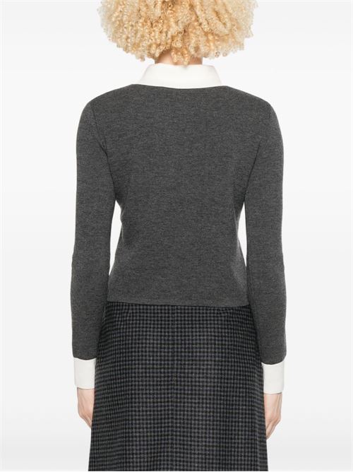 Cardigan con colletto a contrasto SELF PORTRAIT | PF25048CGREY